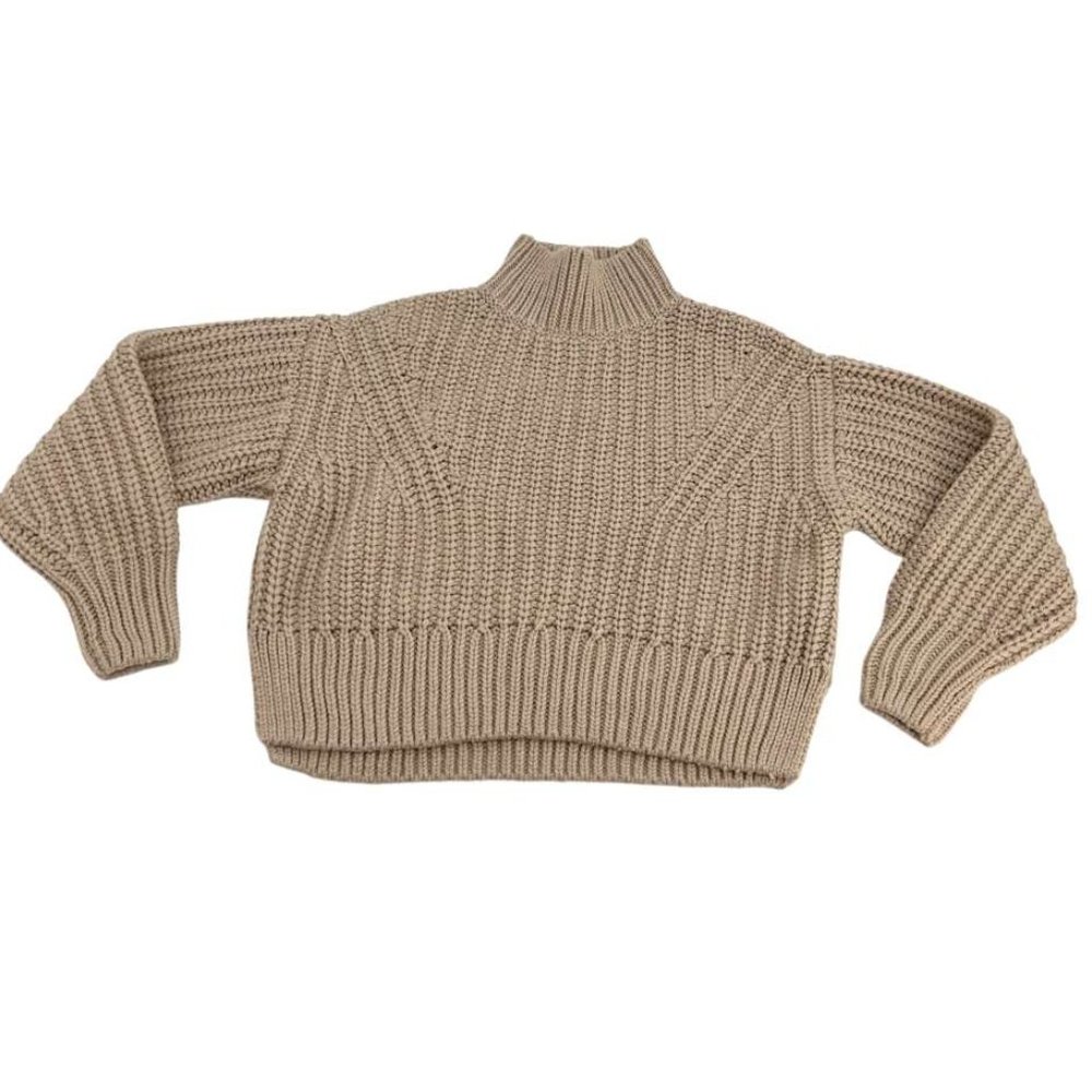 & Other Stories | Women's Cropped Mock Neck Knit Sweater | Beige | Size S